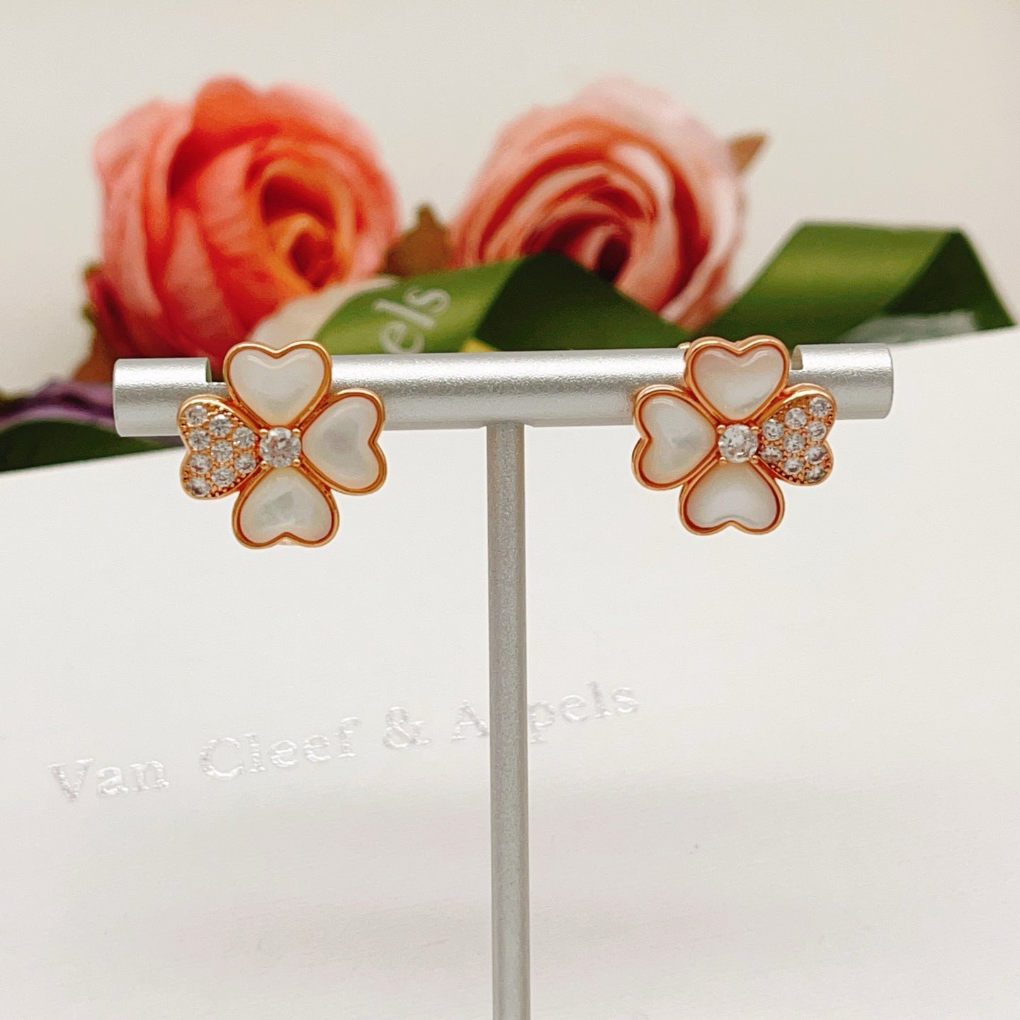 Van Cleef & Arpels-style Clover Stud Earrings