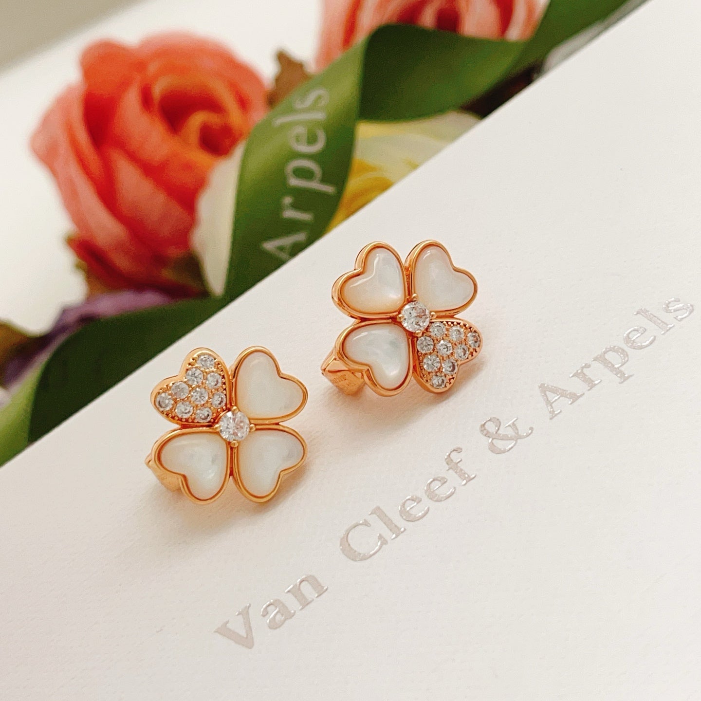 Van Cleef & Arpels-style Clover Stud Earrings