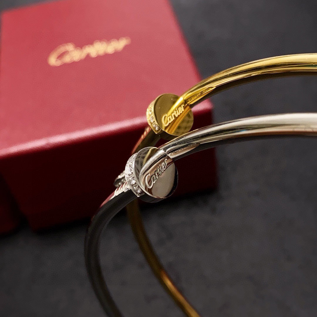 Cartier-Style Nail Collar Necklace with Diamonds