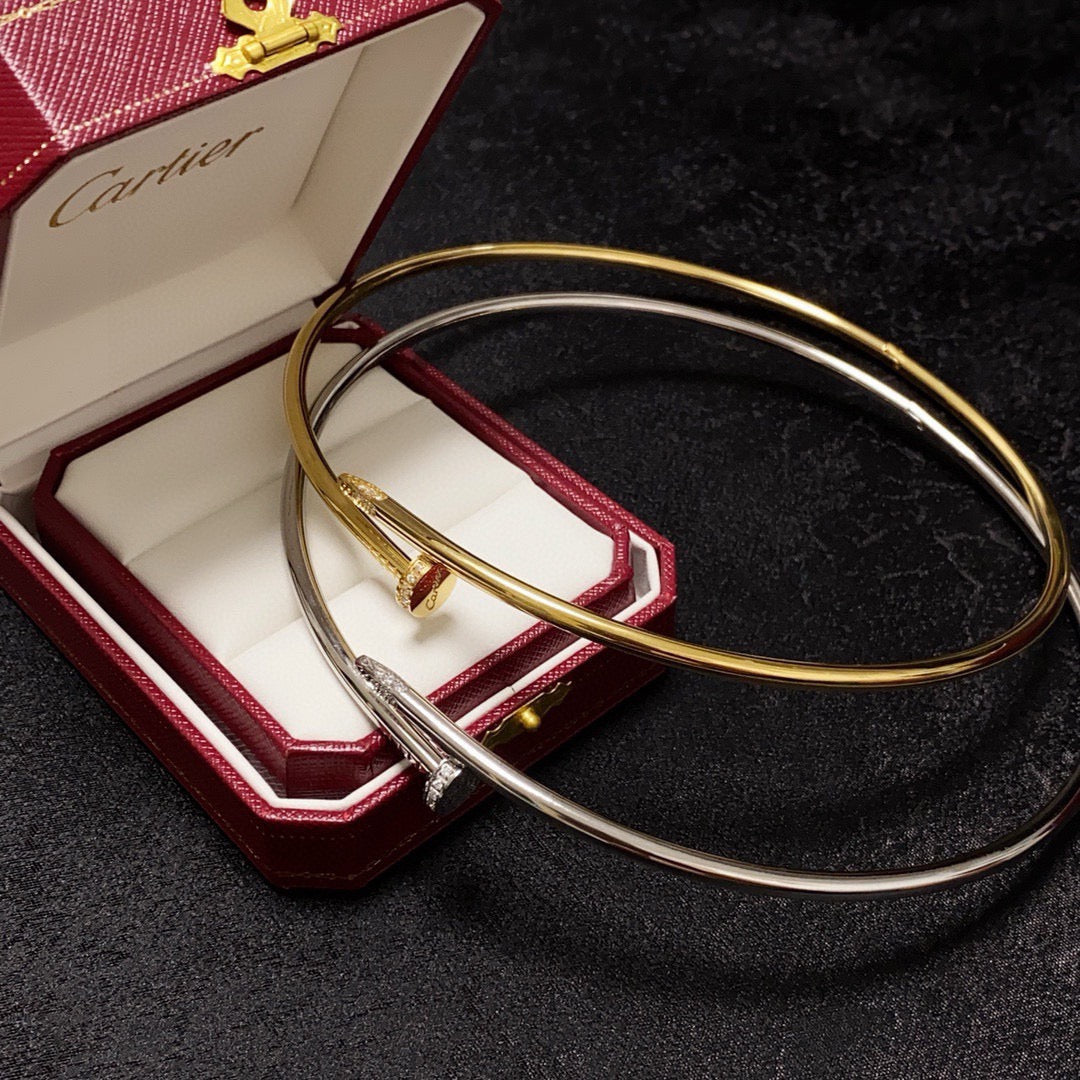 Cartier-Style Nail Collar Necklace with Diamonds