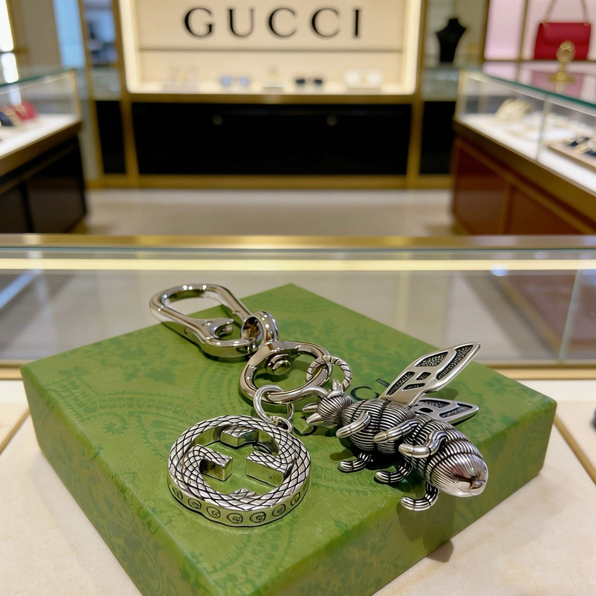 Gucci Vintage Double G Keychain