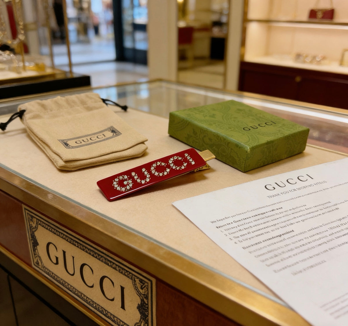 Gucci Crystal Resin Hair Accessory