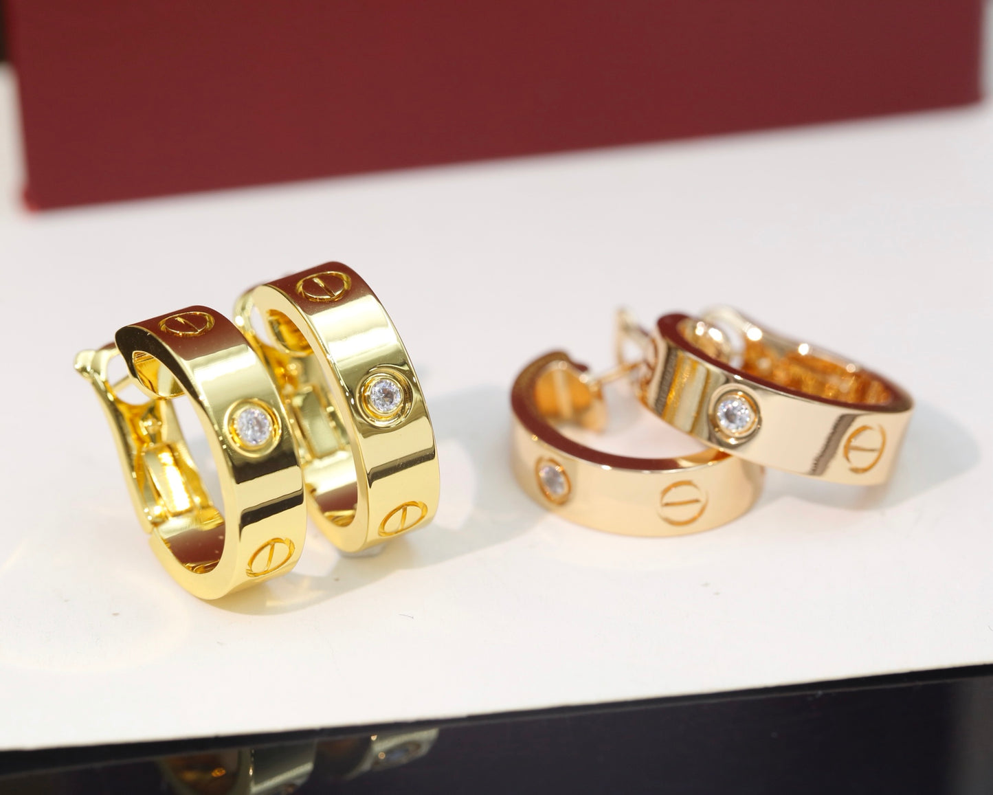 Cartier-Style Single-Diamond Clip-On Earrings