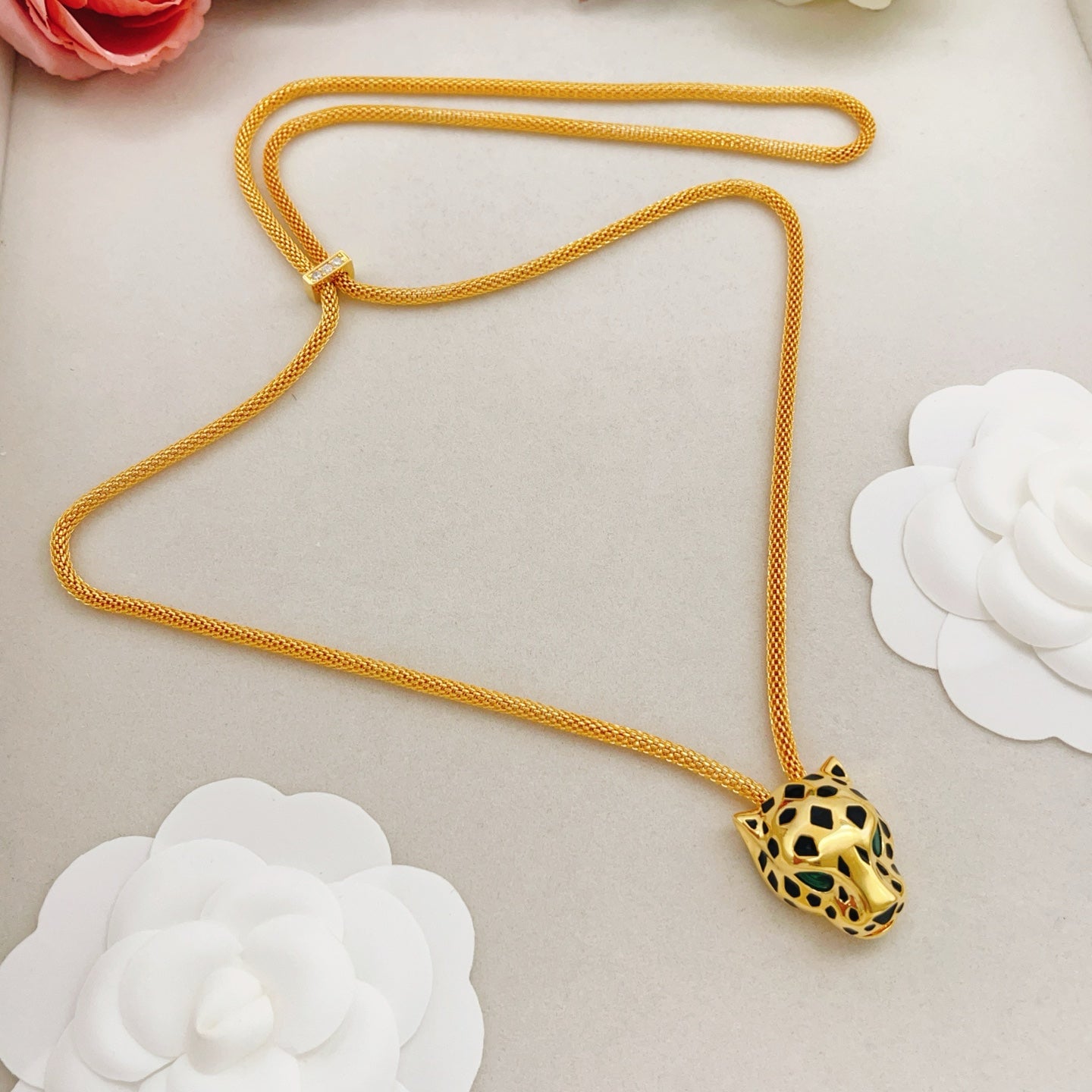 Cartier Thick-Cord Panther Necklace