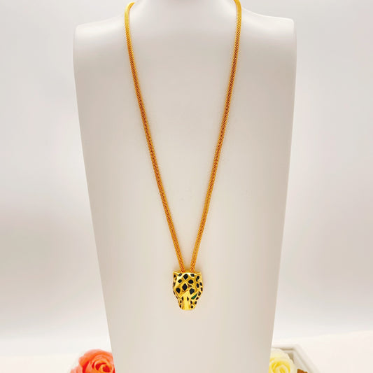 Cartier Thick-Cord Panther Necklace