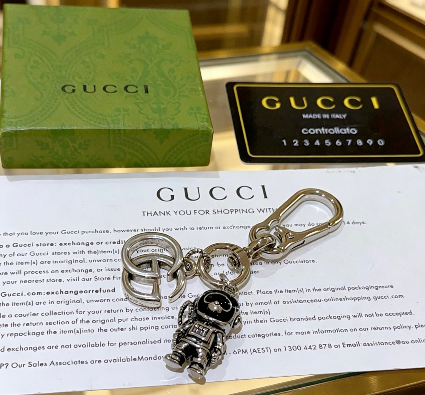 Gucci Vintage Double G Keychain