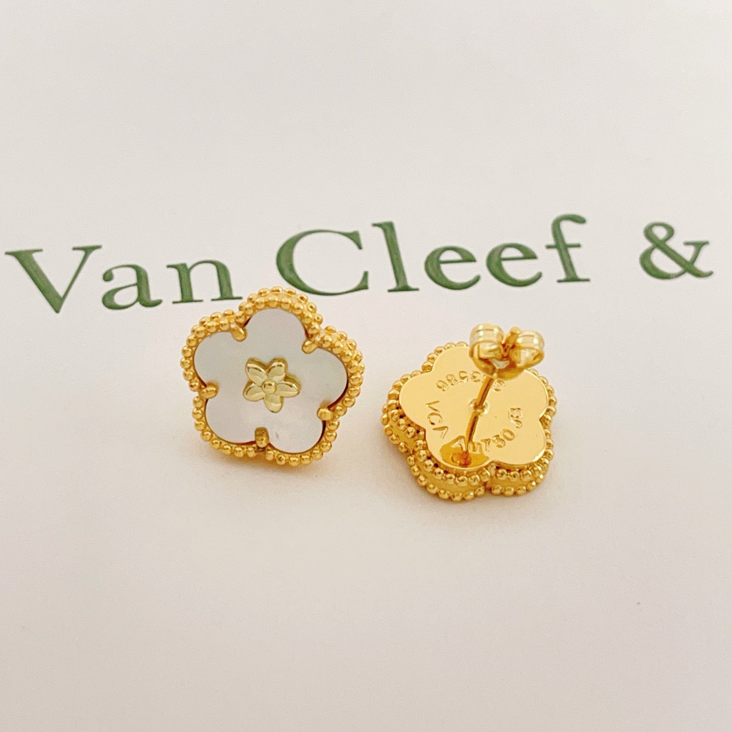 Van Cleef & Arpels Style Floral Stud Earrings