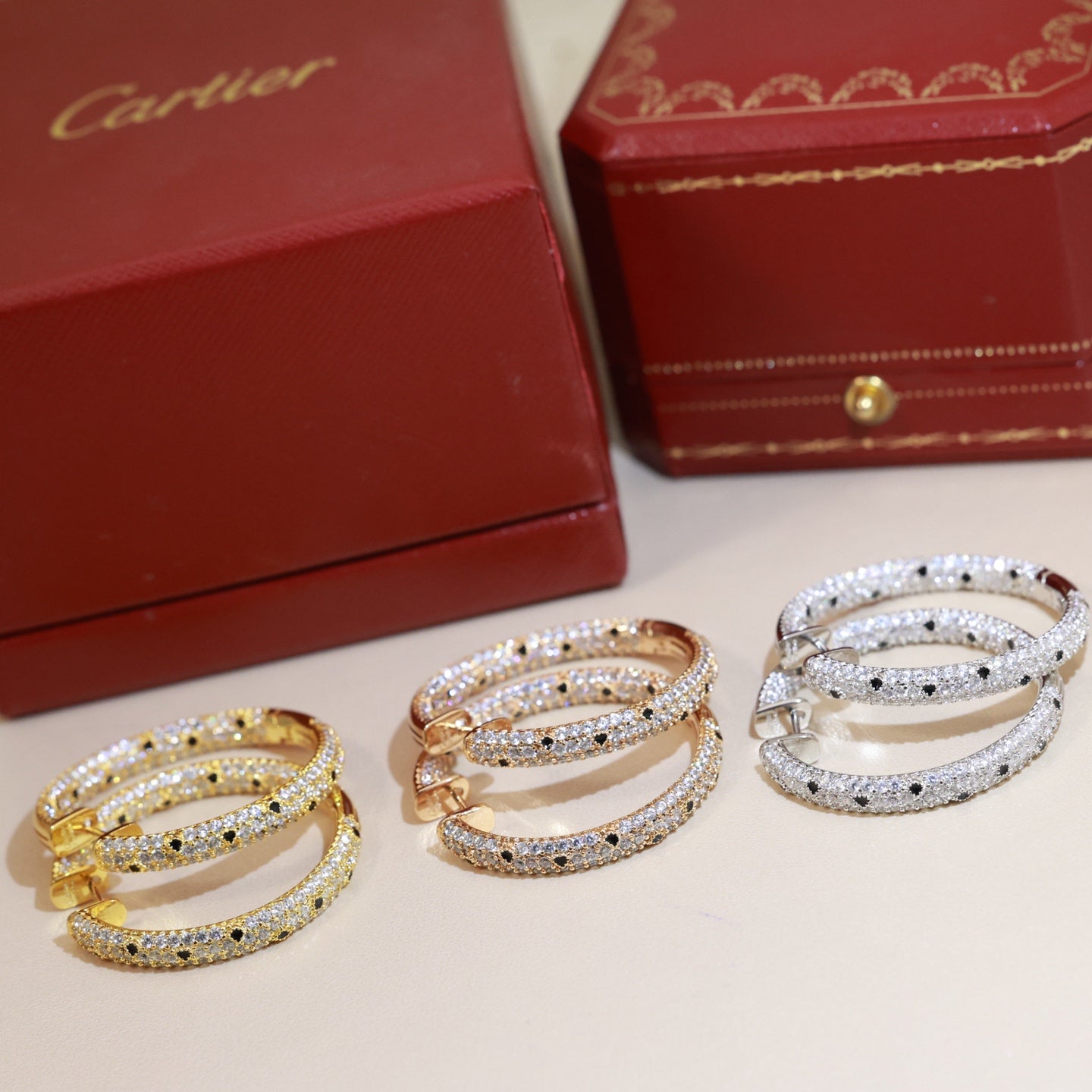 Cartier-Style Diamond-Set Panther Earrings