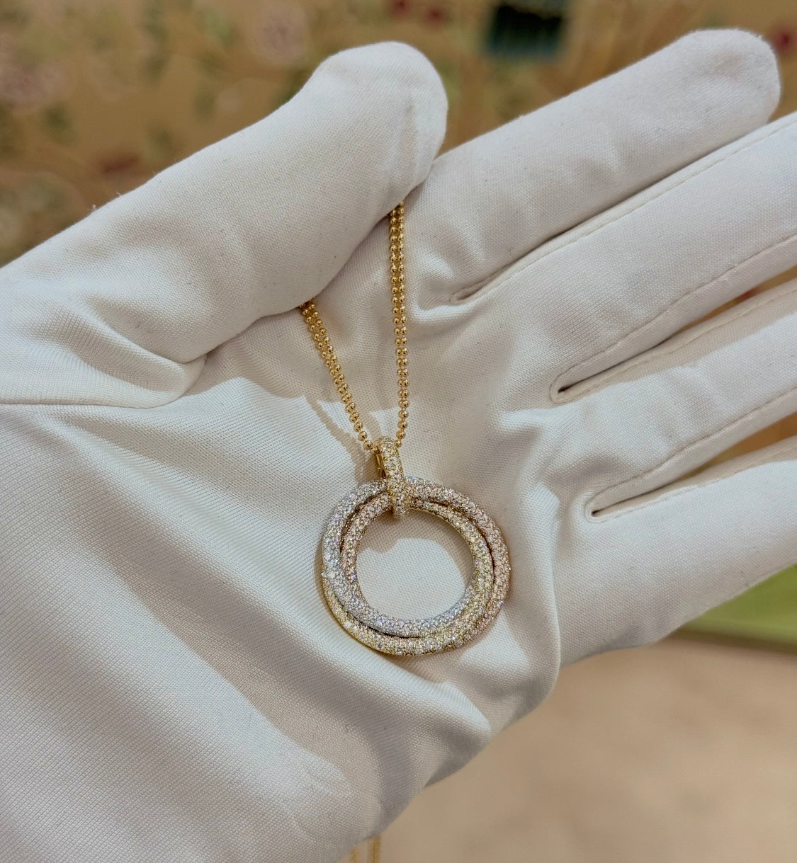 Cartier-Style Three-Ring Necklace