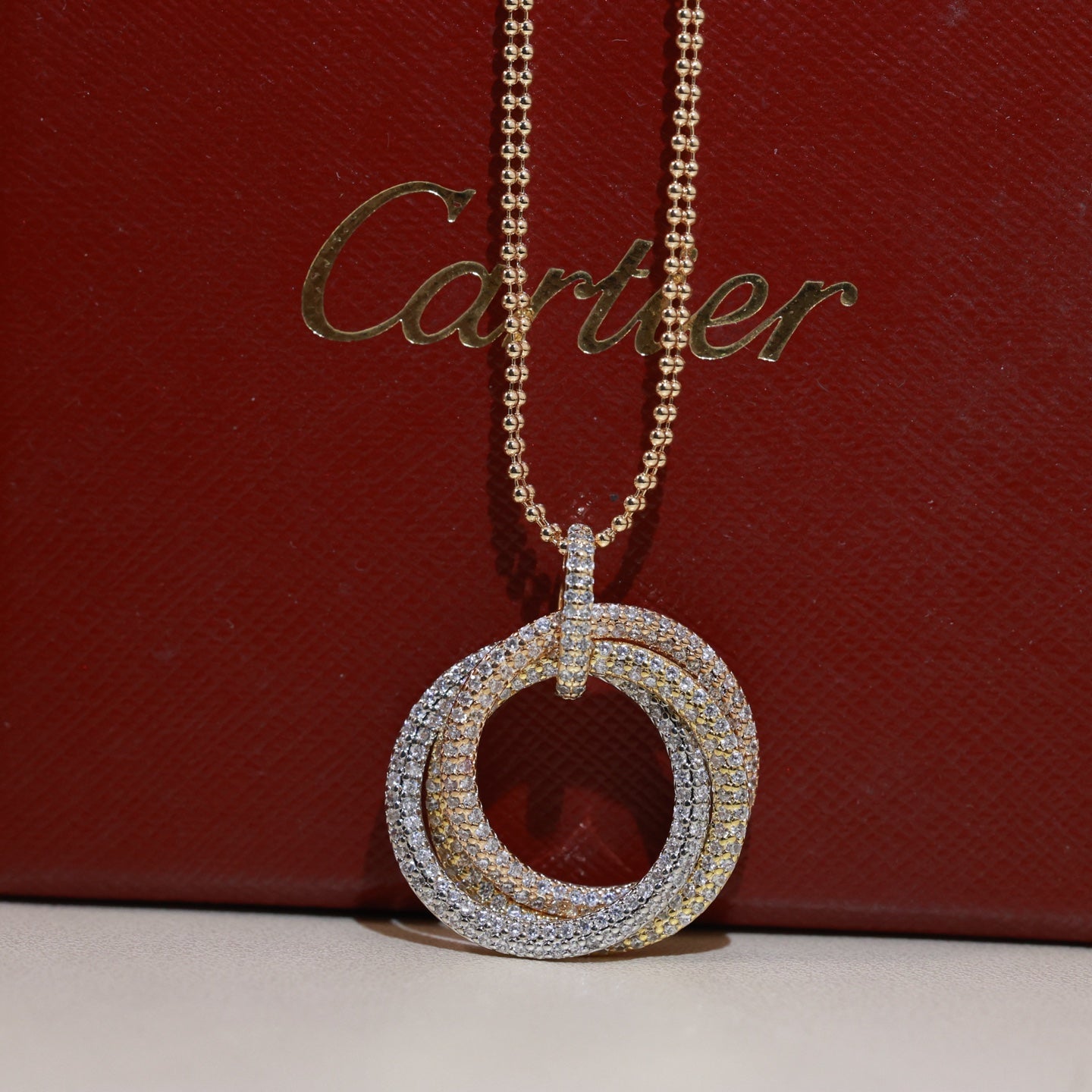 Cartier-Style Three-Ring Necklace