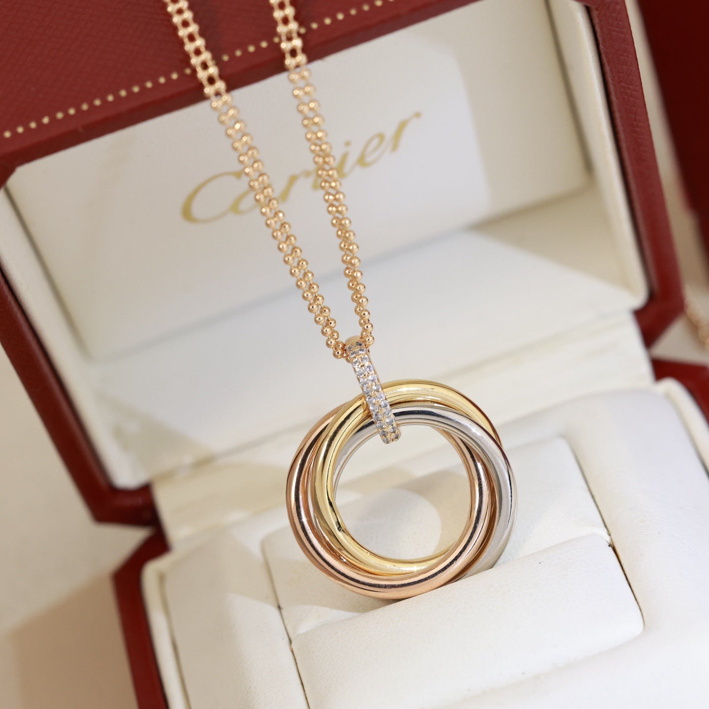 Cartier-Style Three-Ring Necklace