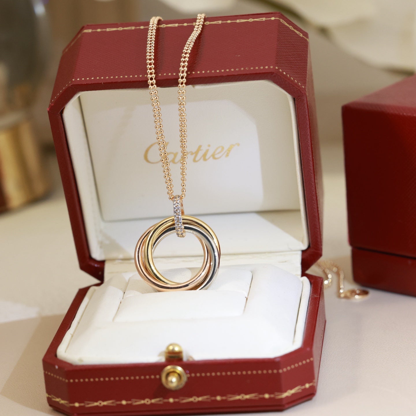 Cartier-Style Three-Ring Necklace