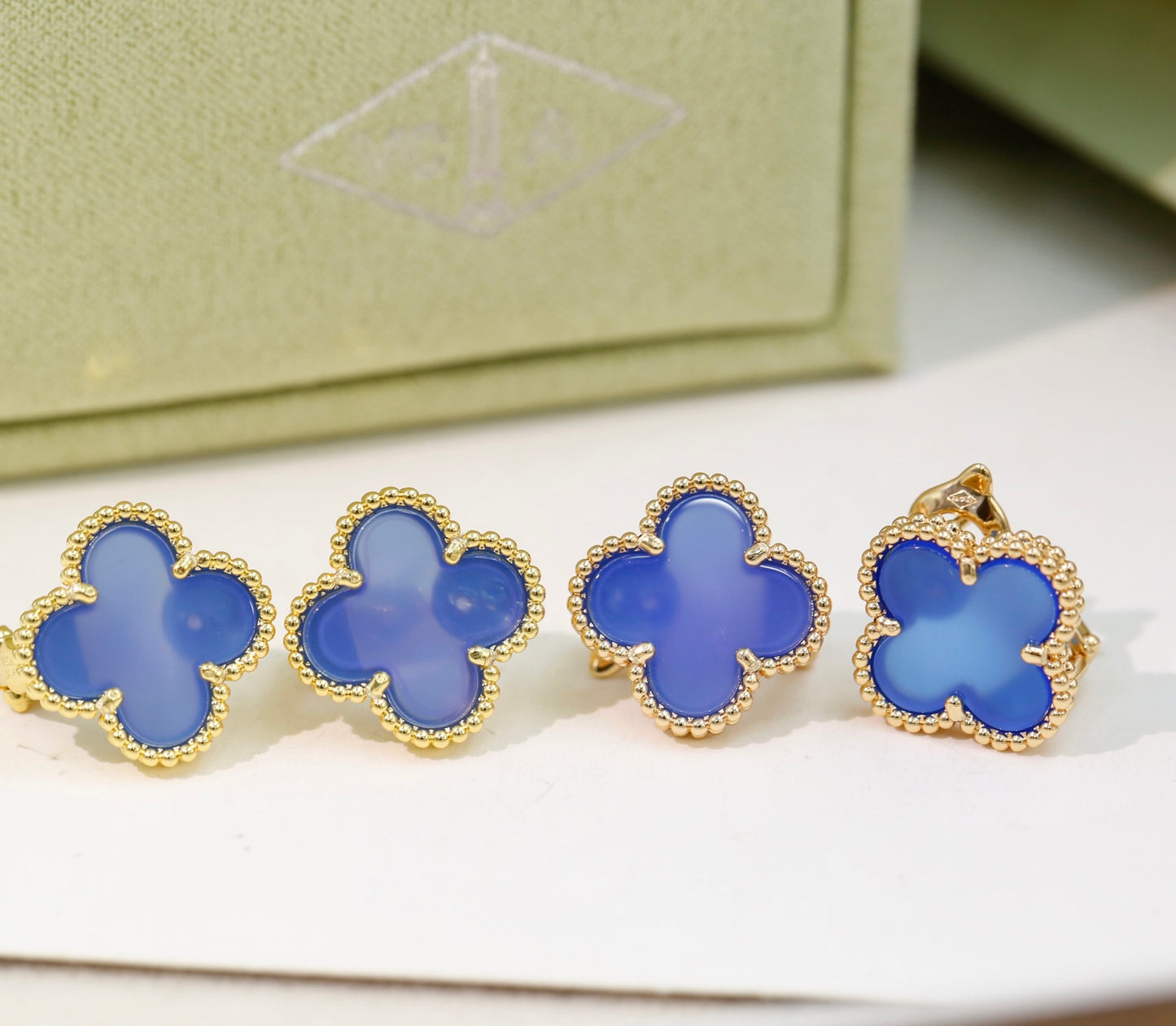 Van Cleef & Arpels-Style Clover Stud Earrings