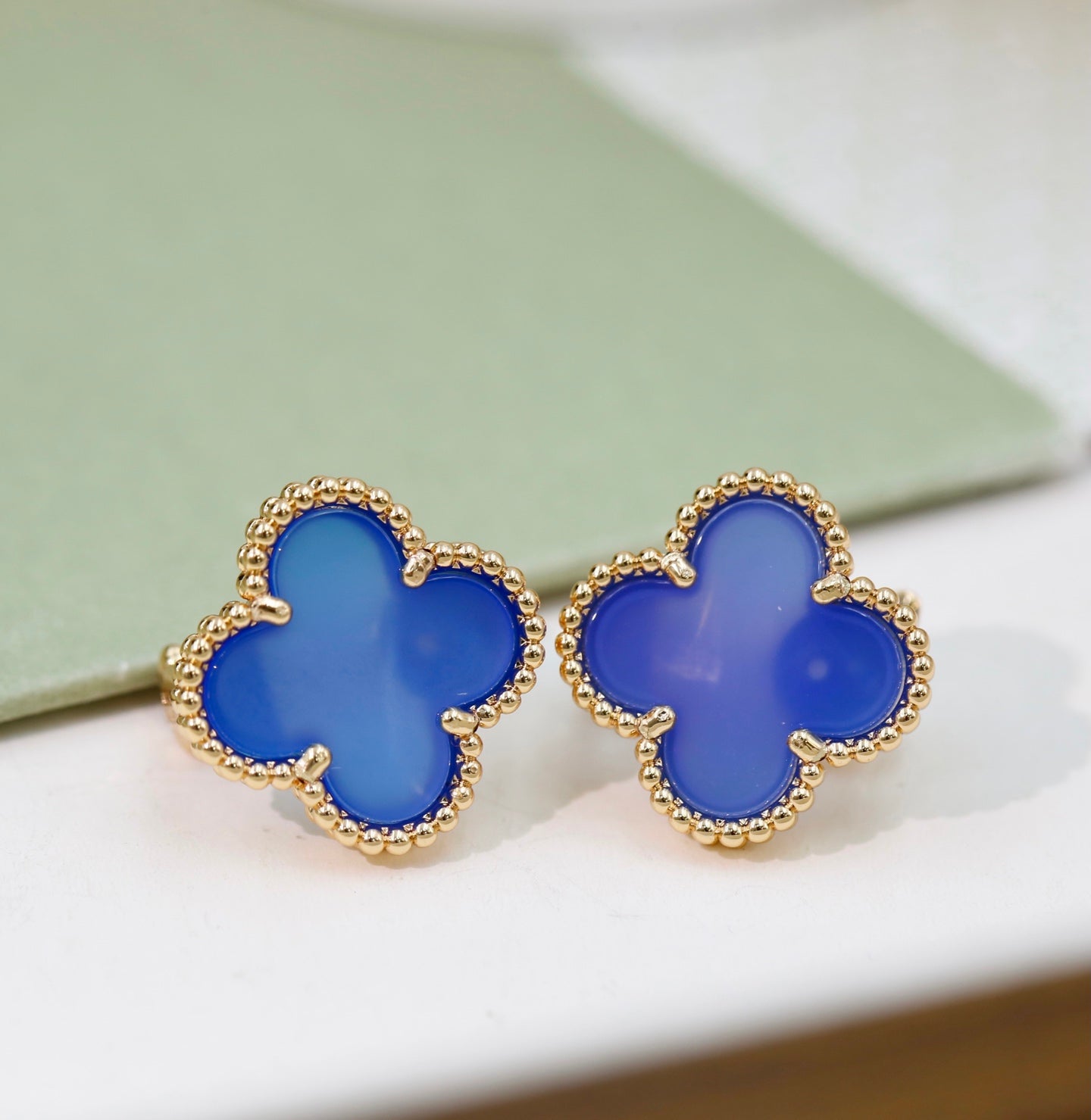 Van Cleef & Arpels-Style Clover Stud Earrings
