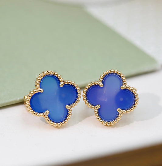 Van Cleef & Arpels-Style Clover Stud Earrings