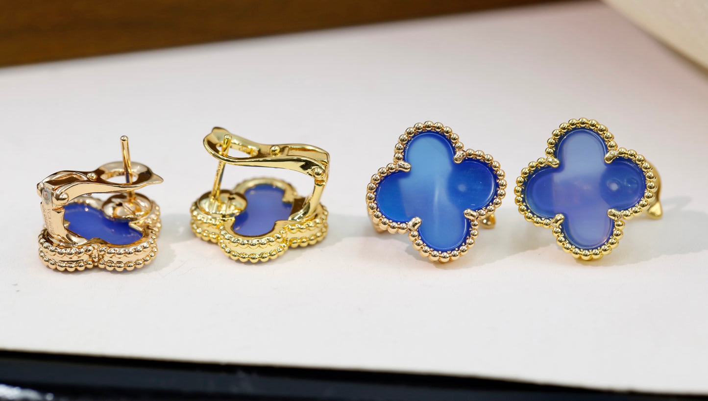 Van Cleef & Arpels-Style Clover Stud Earrings
