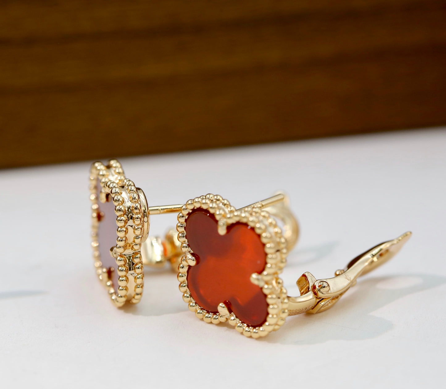 Van Cleef & Arpels-Style Clover Stud Earrings