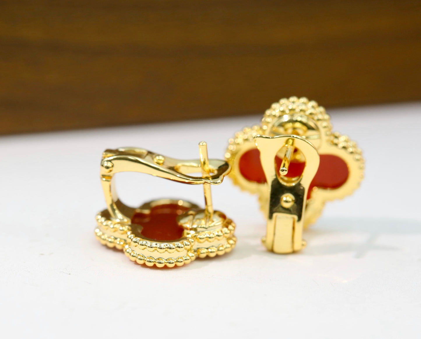 Van Cleef & Arpels-Style Clover Stud Earrings