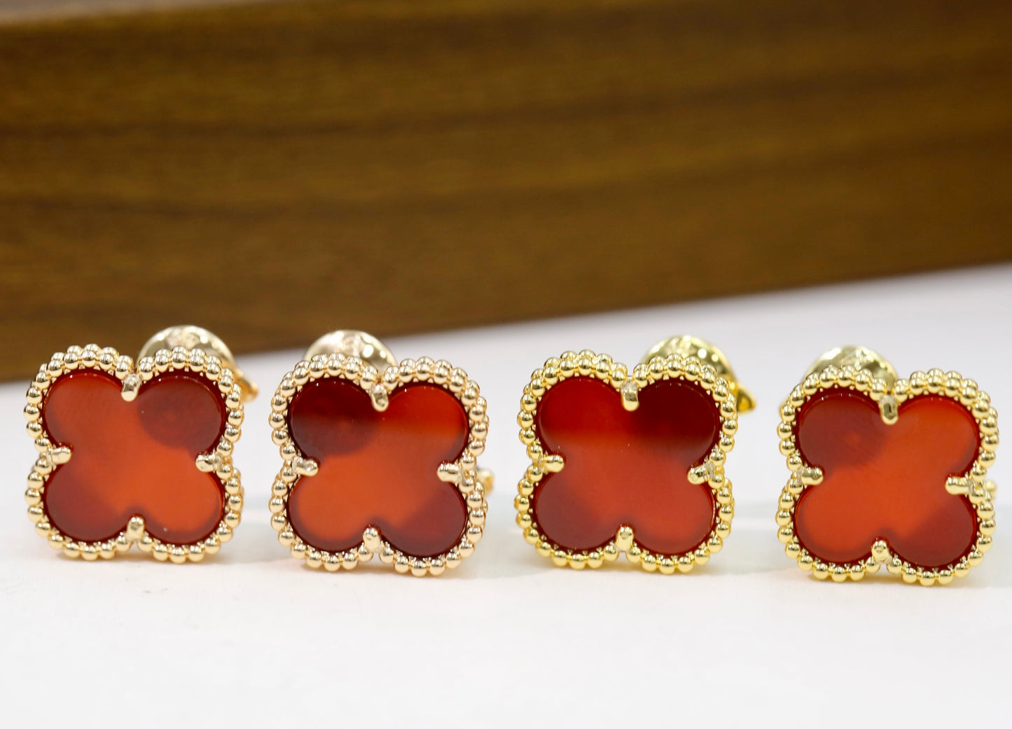 Van Cleef & Arpels-Style Clover Stud Earrings
