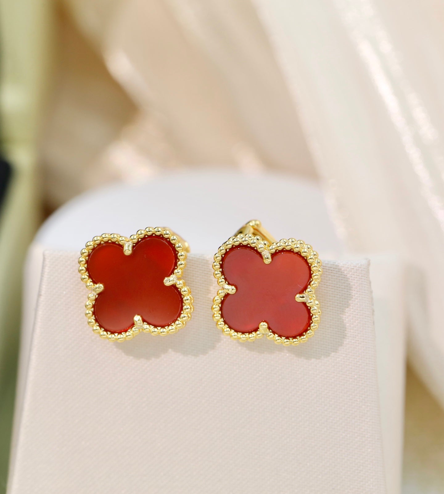 Van Cleef & Arpels-Style Clover Stud Earrings