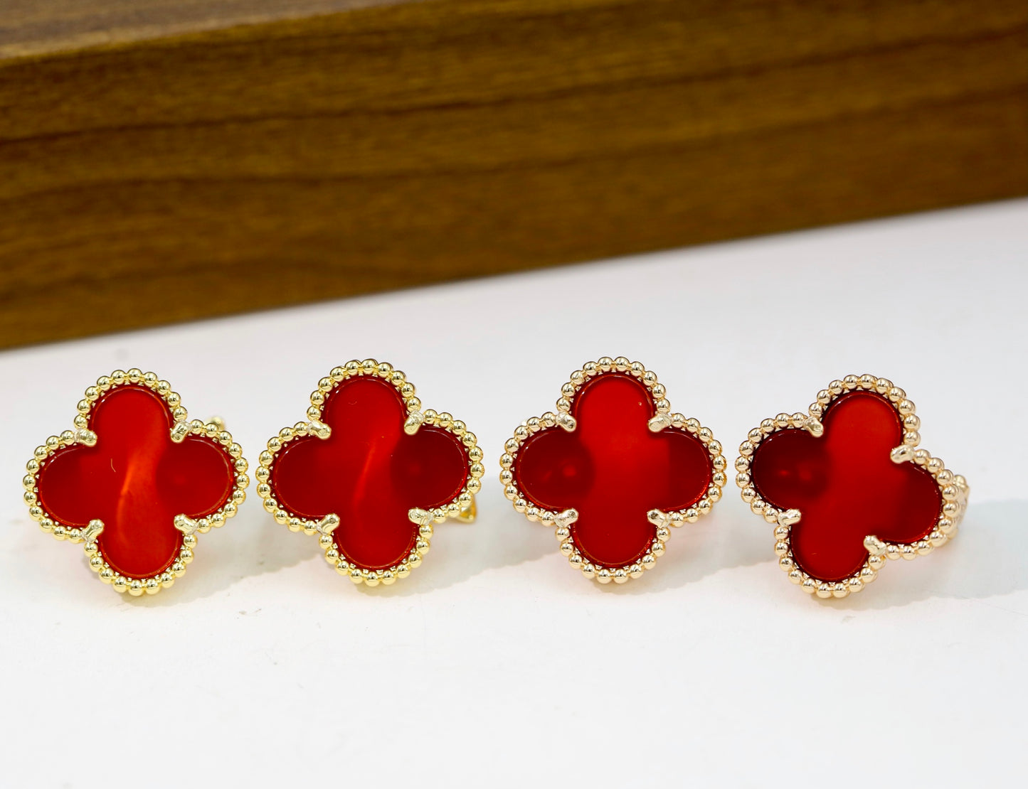 Van Cleef & Arpels-Style Clover Stud Earrings