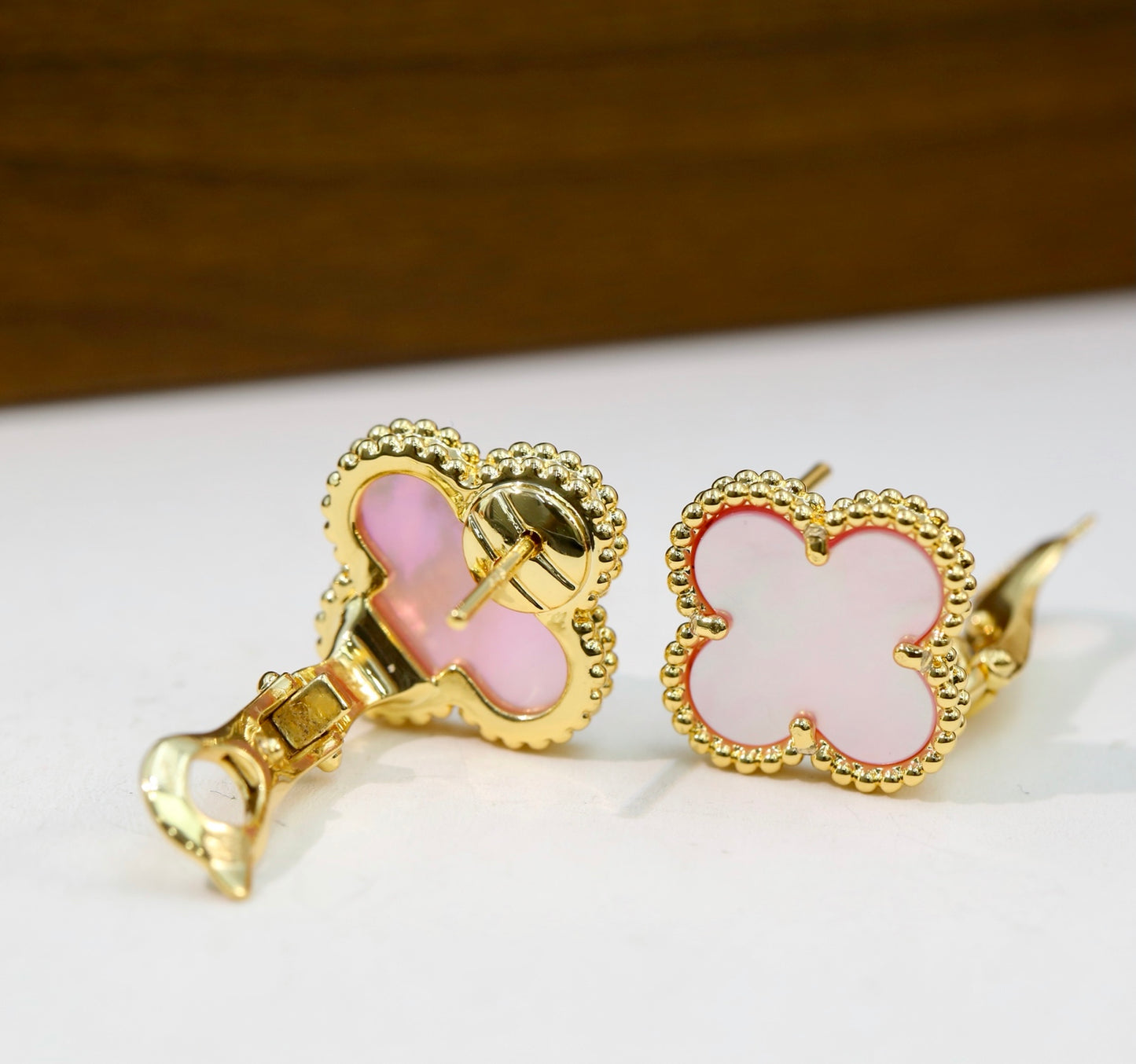 Van Cleef & Arpels-Style Clover Stud Earrings
