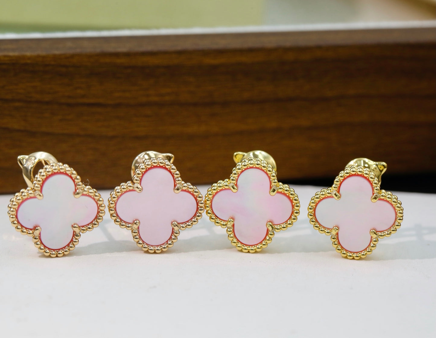 Van Cleef & Arpels-Style Clover Stud Earrings