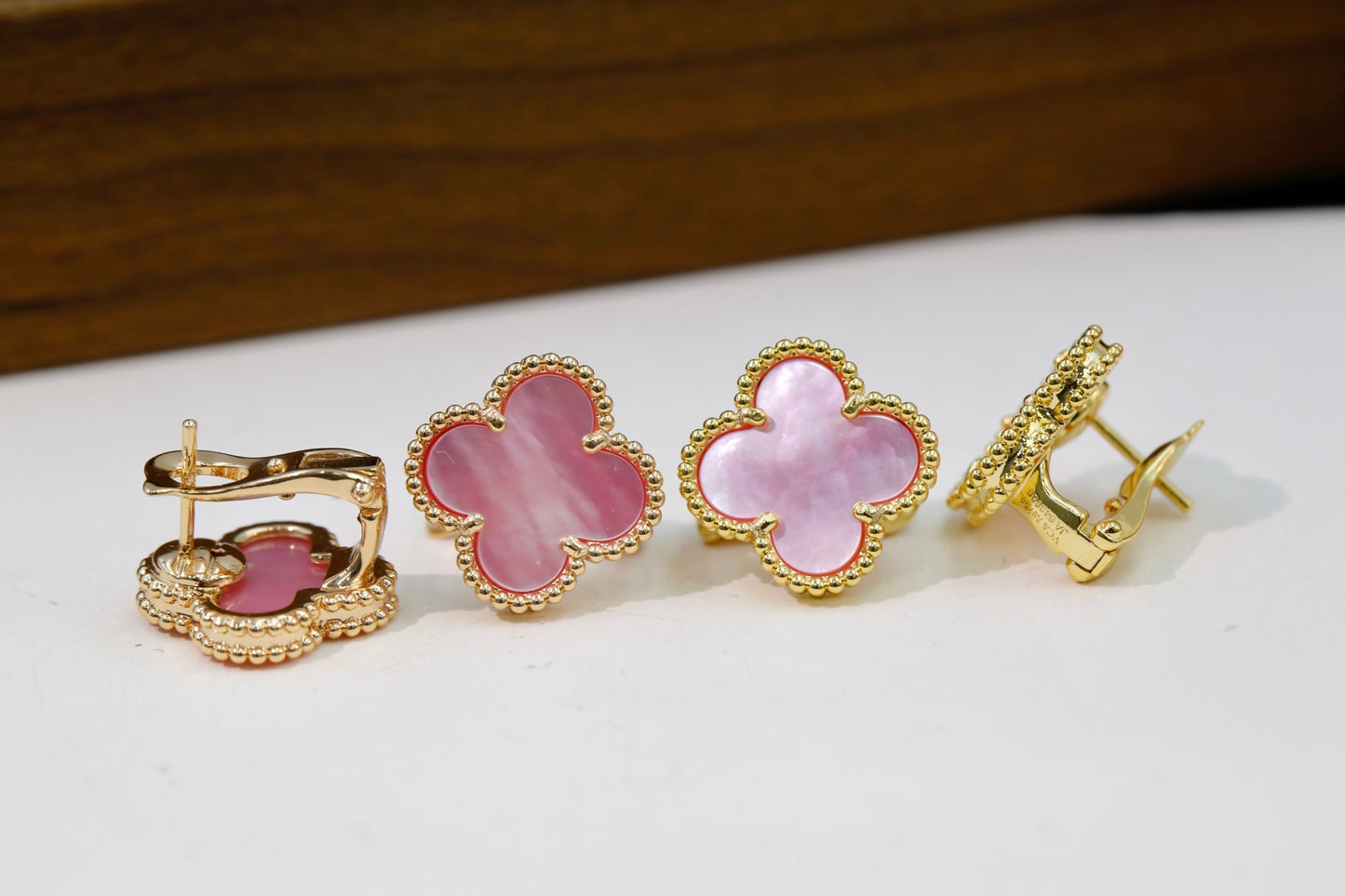 Van Cleef & Arpels-Style Clover Stud Earrings