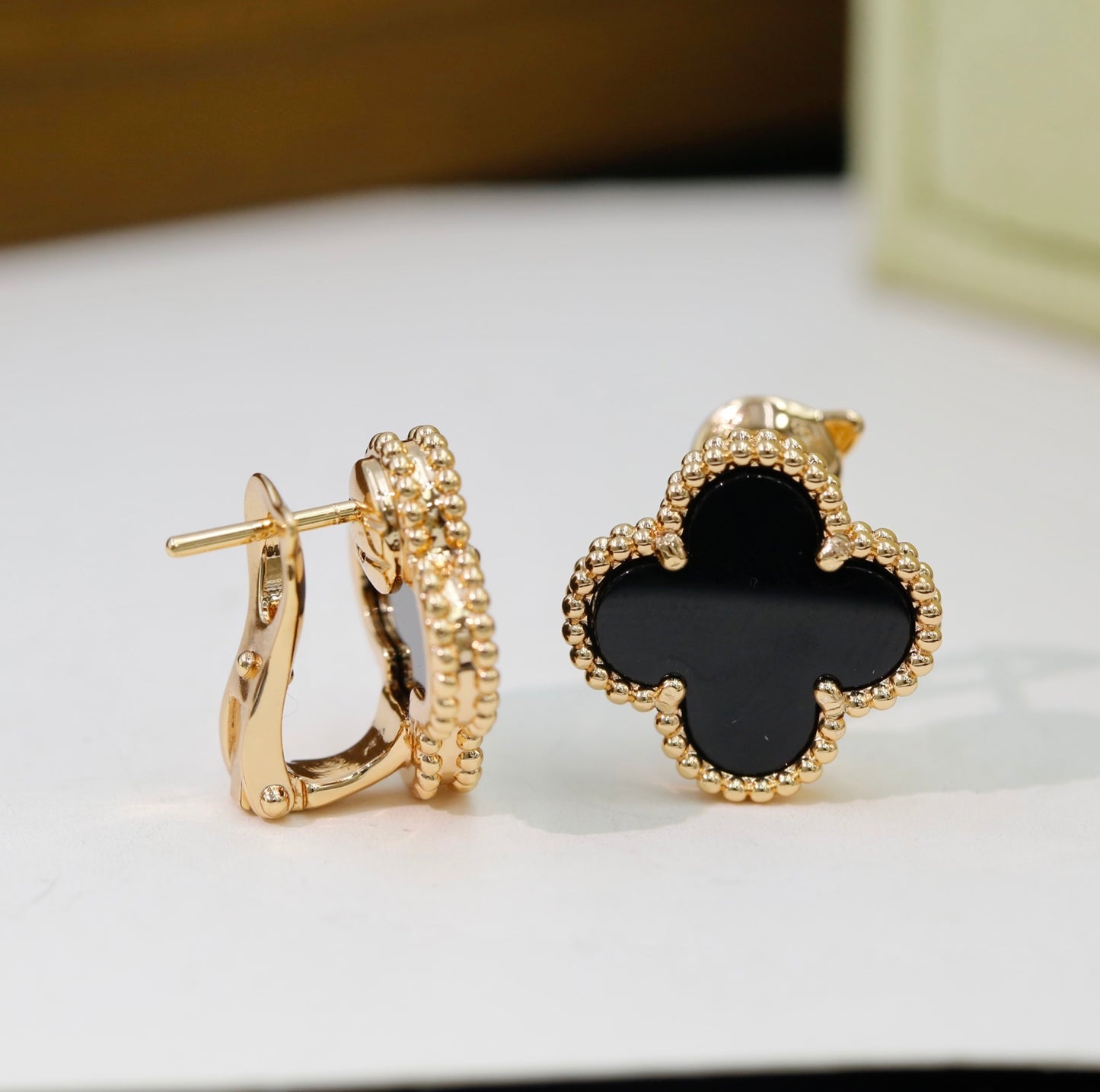Van Cleef & Arpels-Style Clover Stud Earrings
