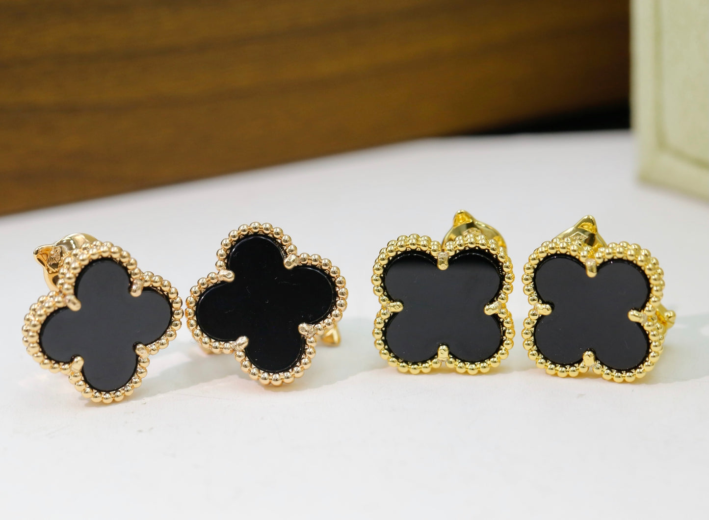 Van Cleef & Arpels-Style Clover Stud Earrings