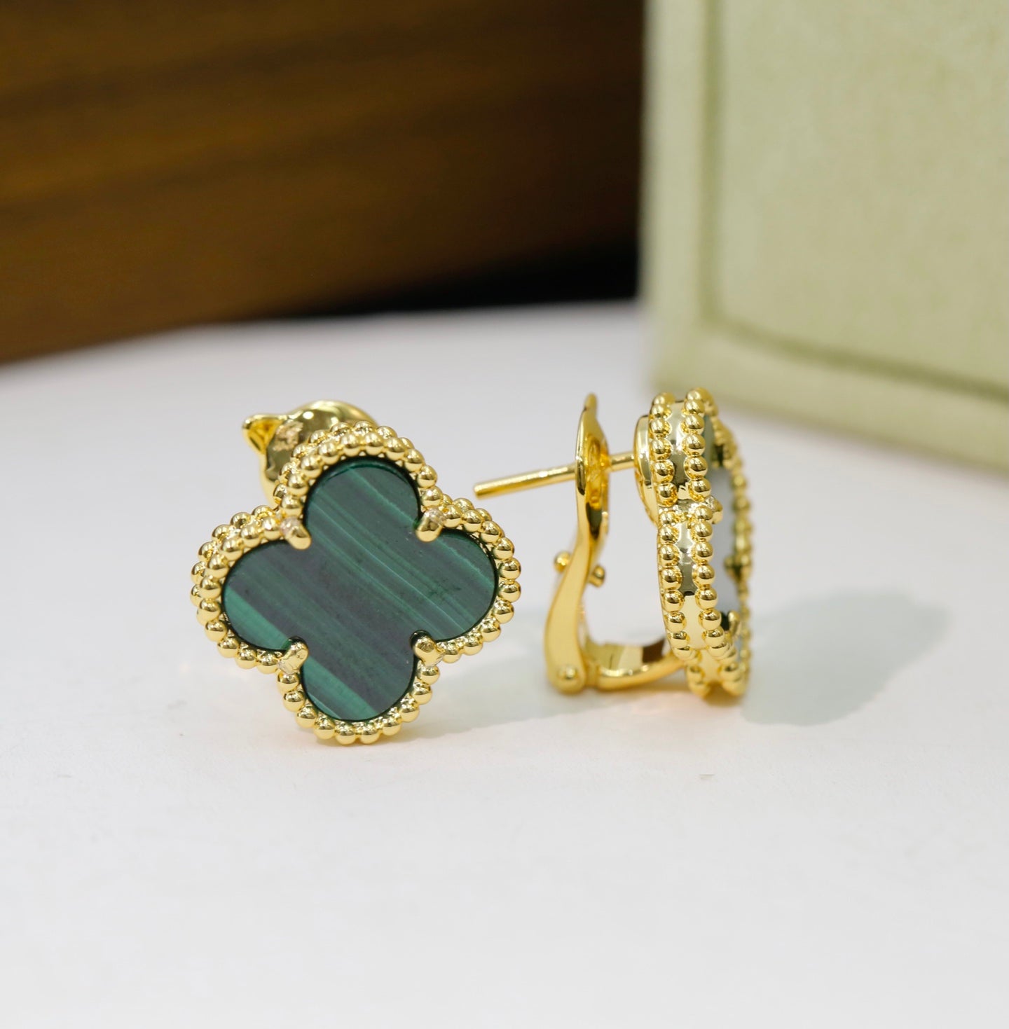 Van Cleef & Arpels-Style Clover Stud Earrings