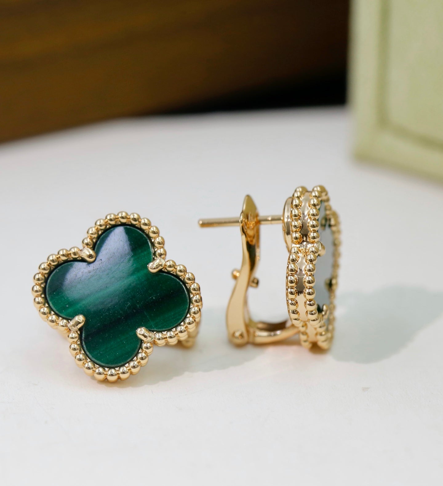 Van Cleef & Arpels-Style Clover Stud Earrings