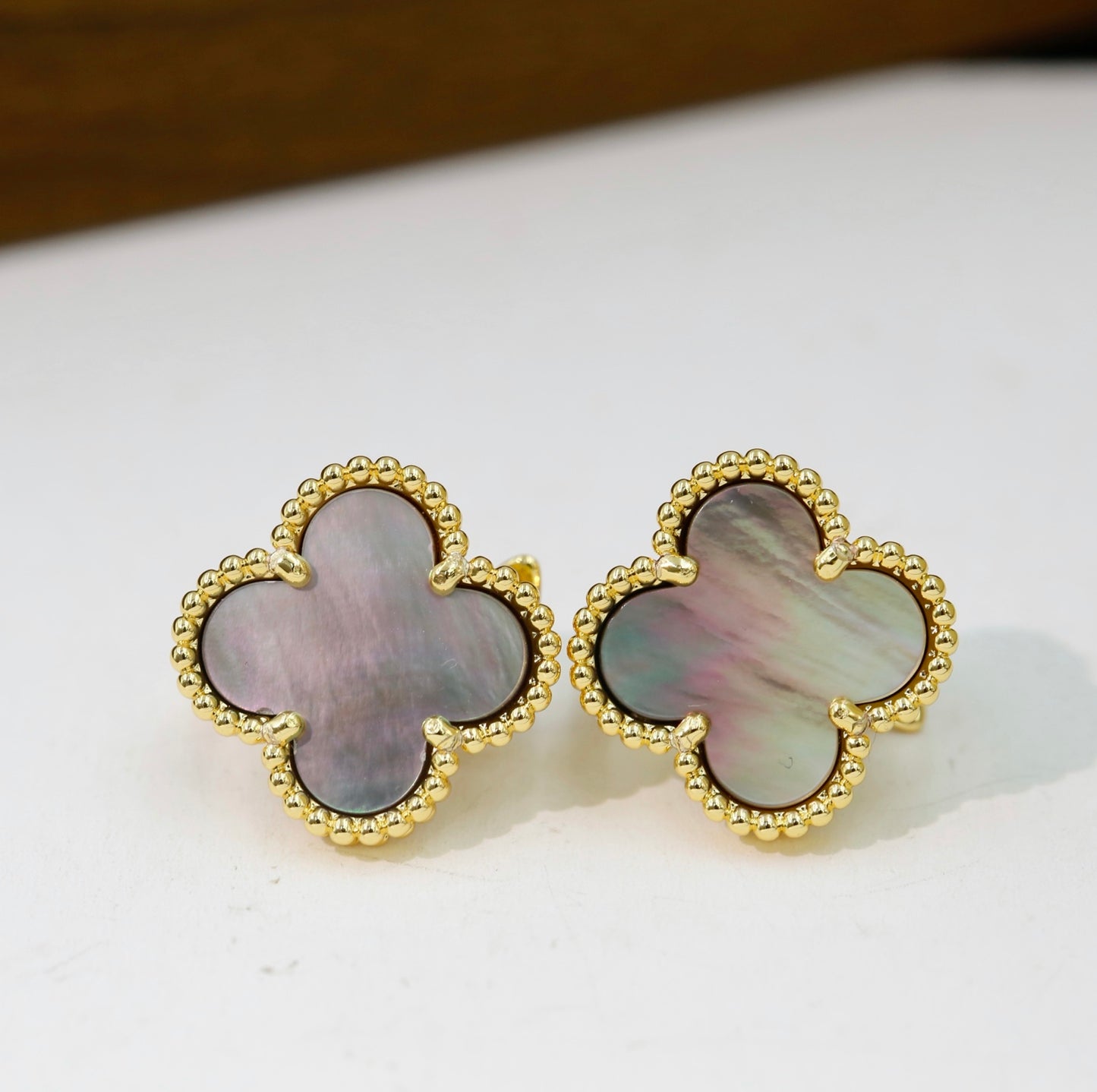 Van Cleef & Arpels-Style Clover Stud Earrings
