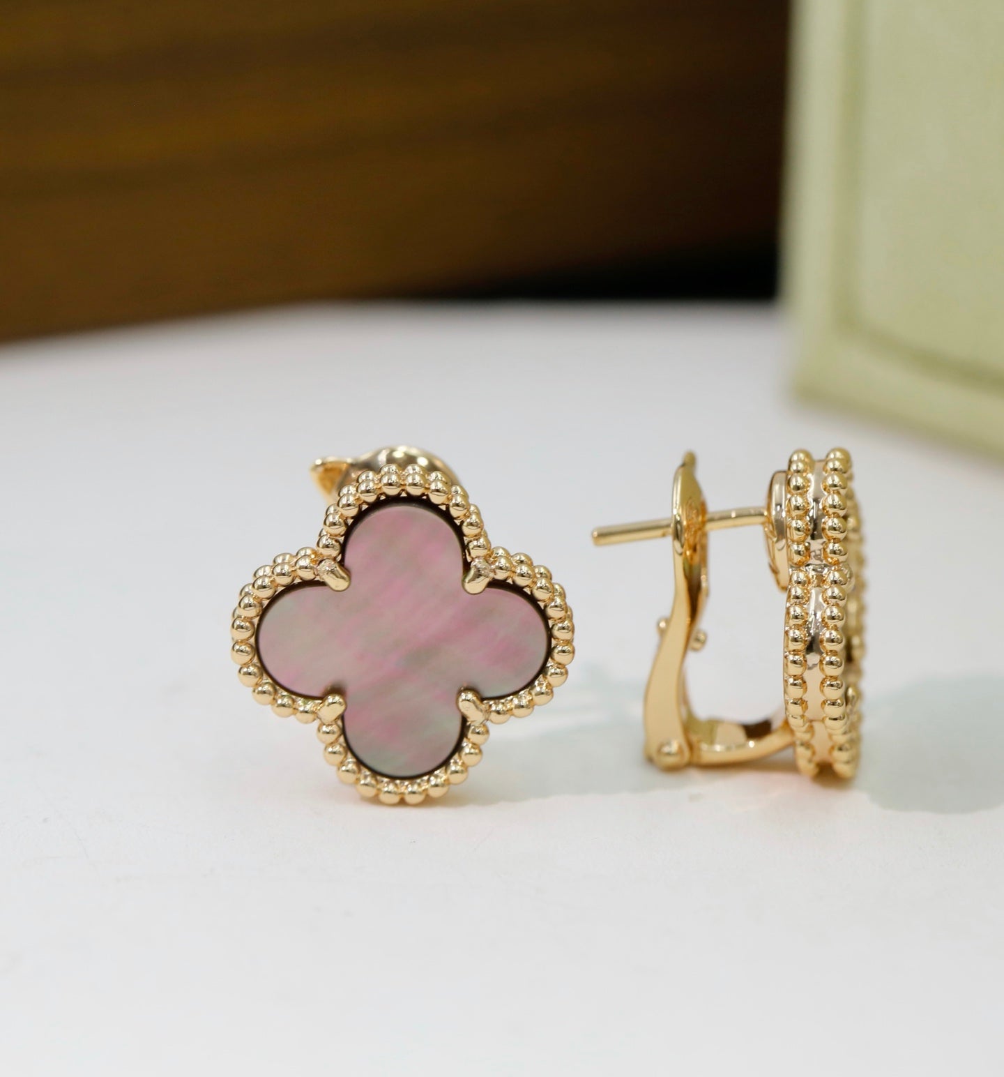 Van Cleef & Arpels-Style Clover Stud Earrings