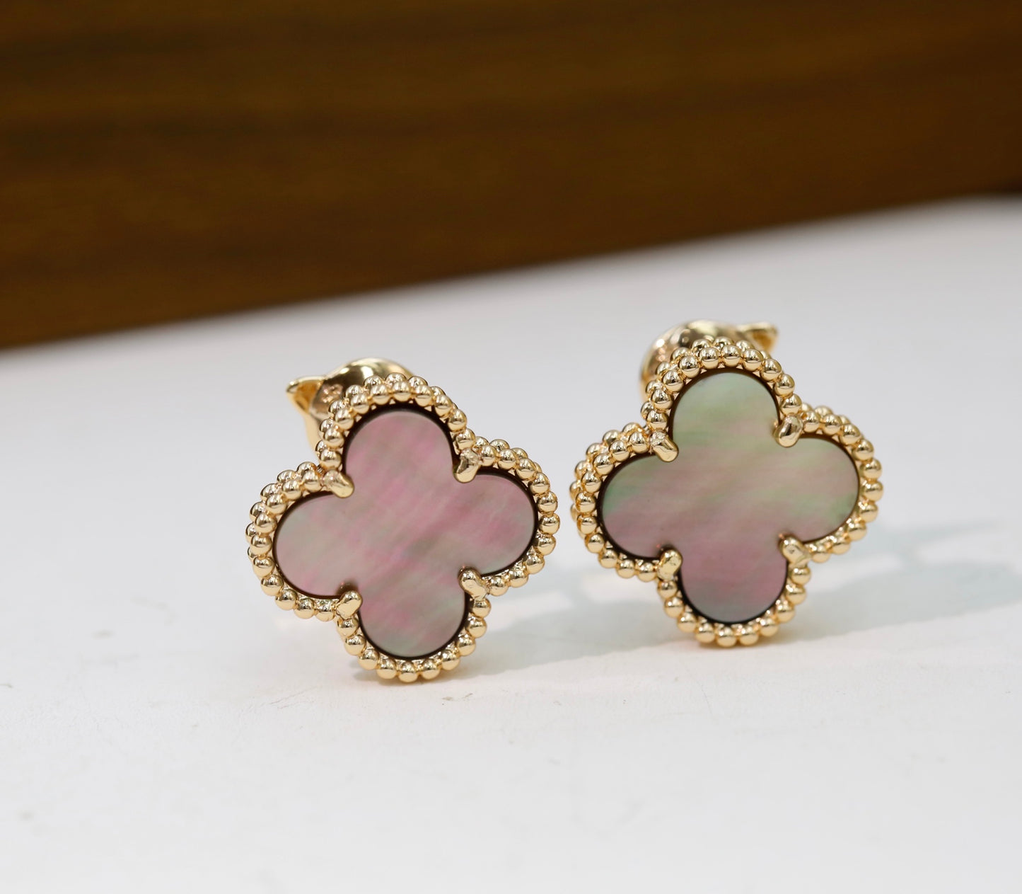 Van Cleef & Arpels-Style Clover Stud Earrings