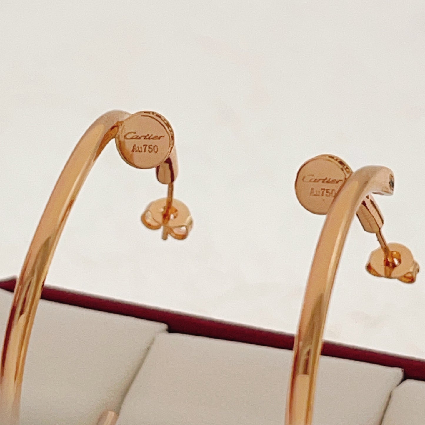 Cartier Round Diamond-Set "Nail" Stud Earrings