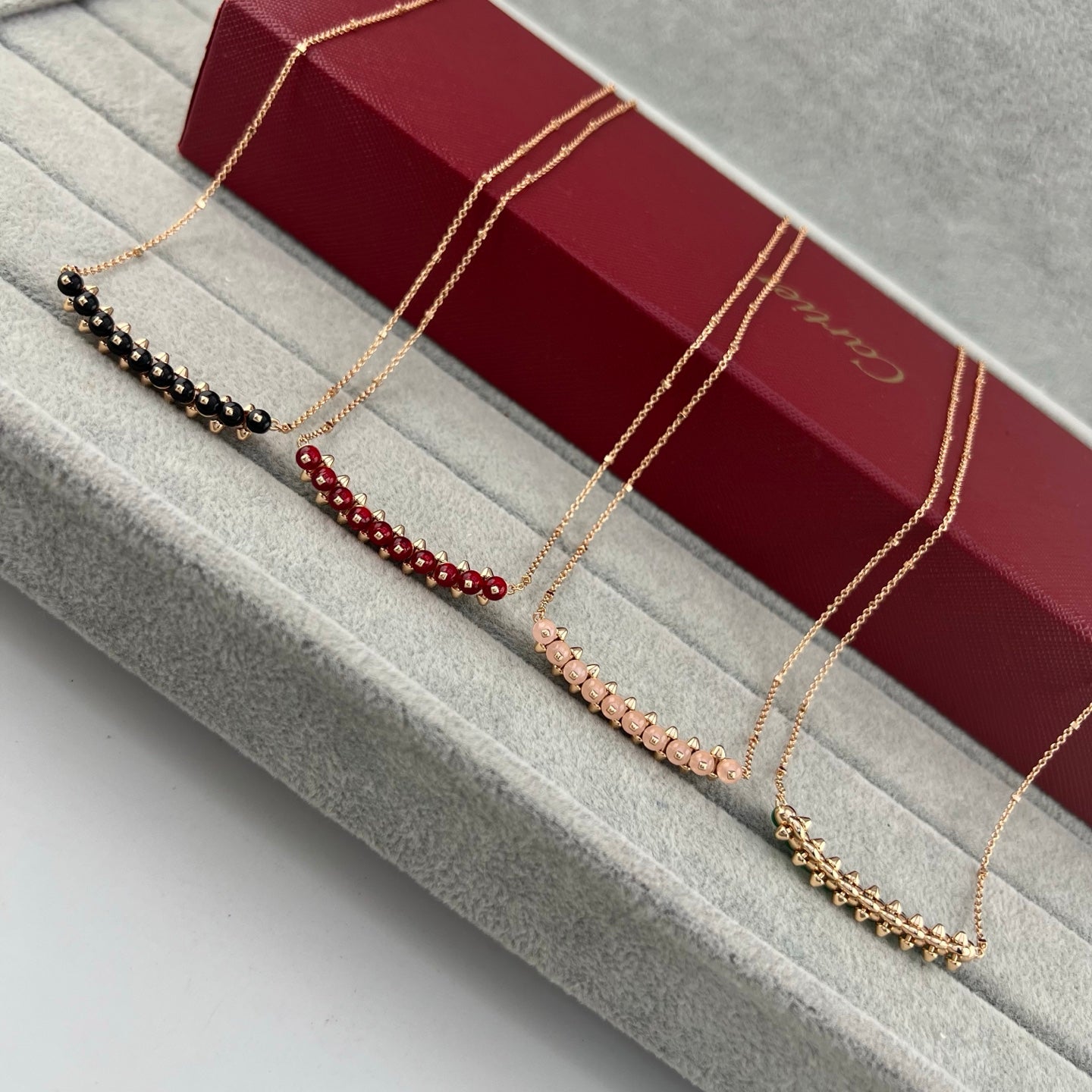 Cartier Studded Multi-Gemstone Pendant Necklace