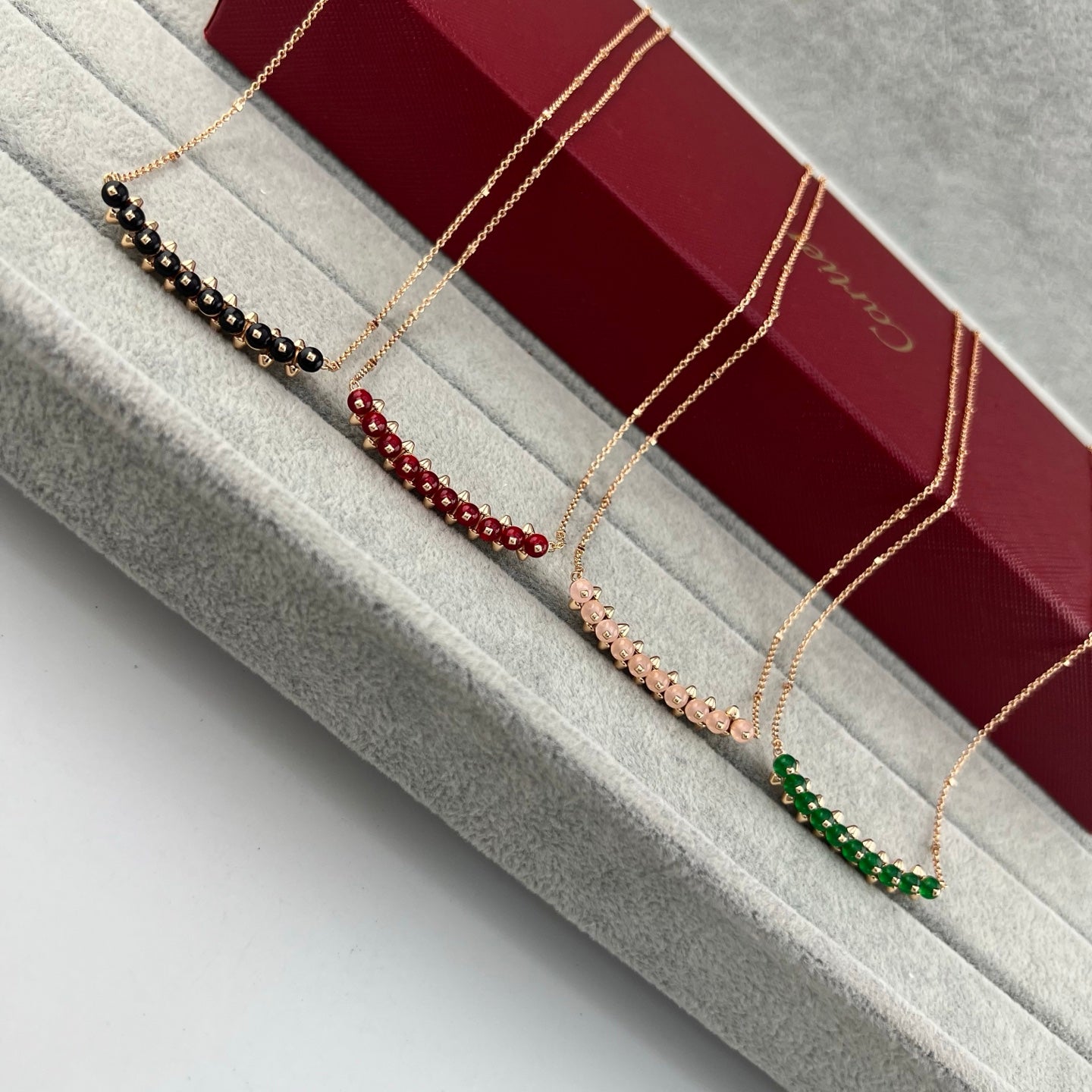 Cartier Studded Multi-Gemstone Pendant Necklace