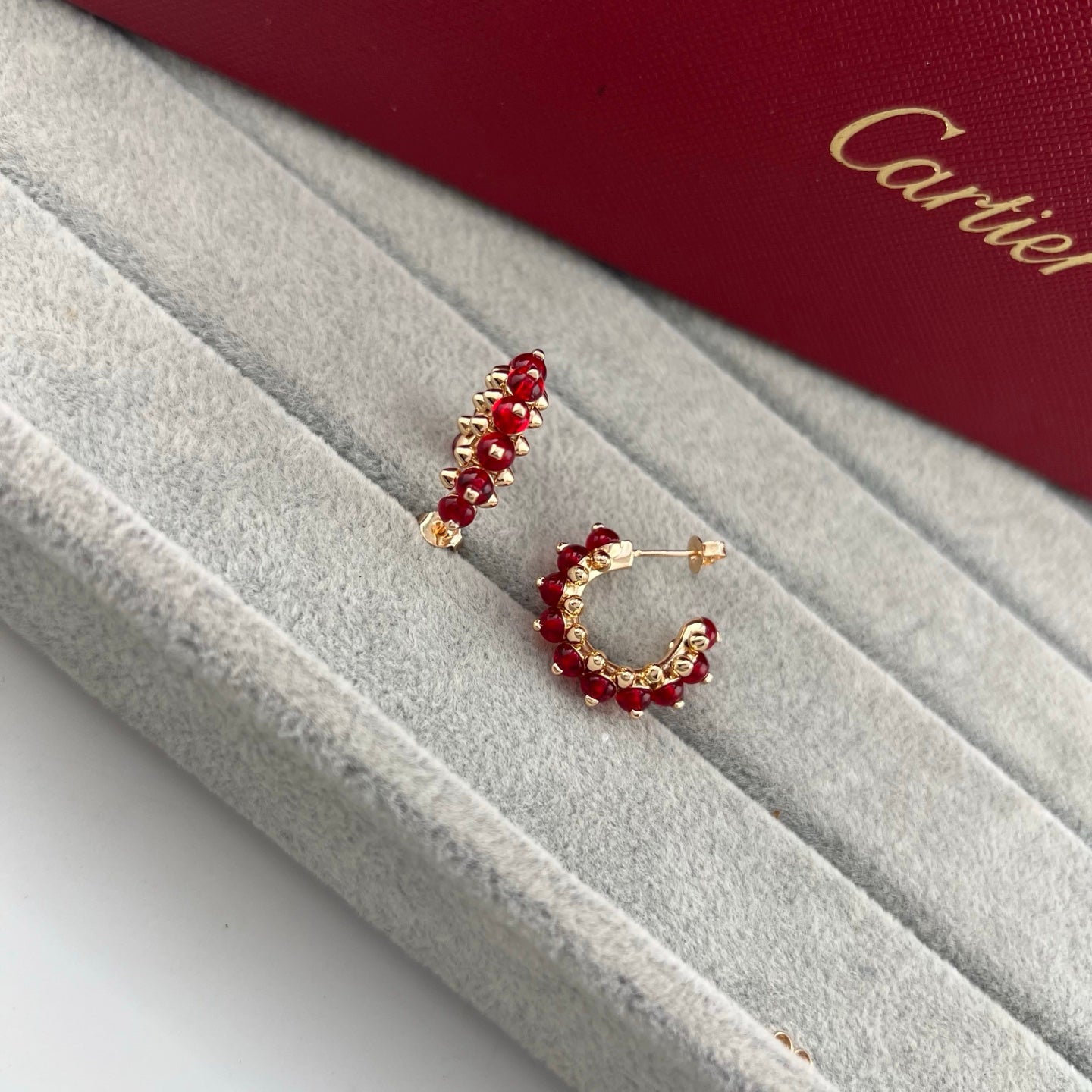 Cartier Stud & Colored Stone Pendant Earrings