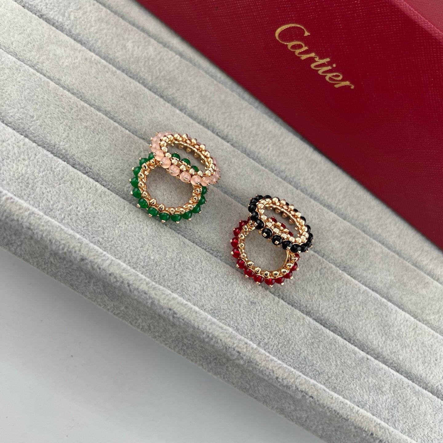 Cartier Studded Multi-Gemstone Pendant Ring