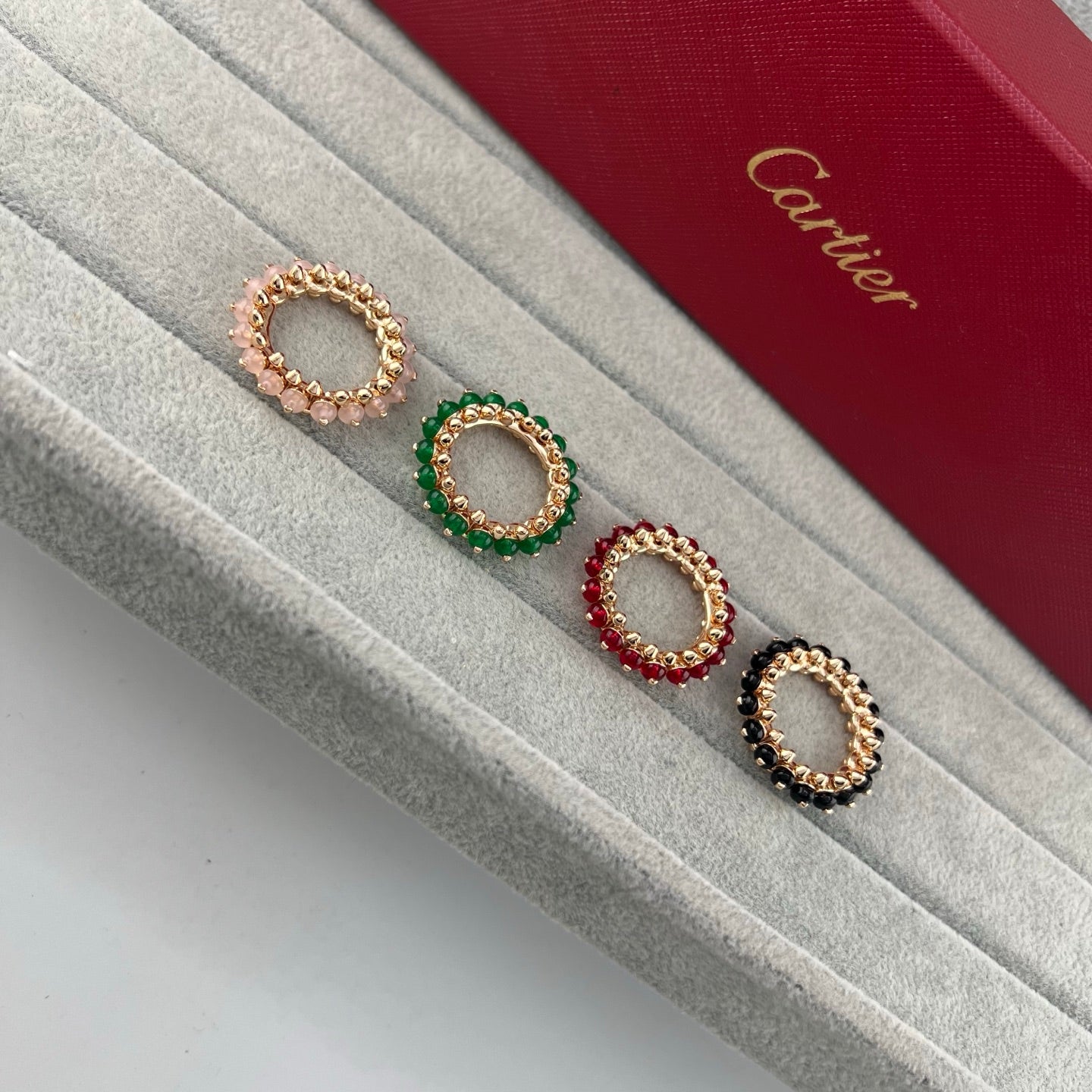 Cartier Studded Multi-Gemstone Pendant Ring