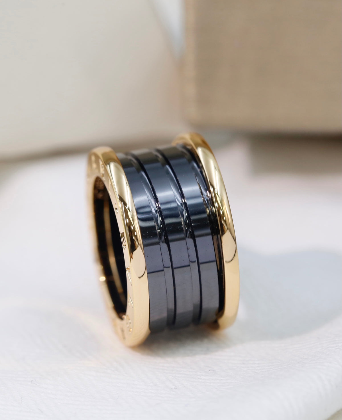 BVLGARI Gold-Plated Ceramic Ring