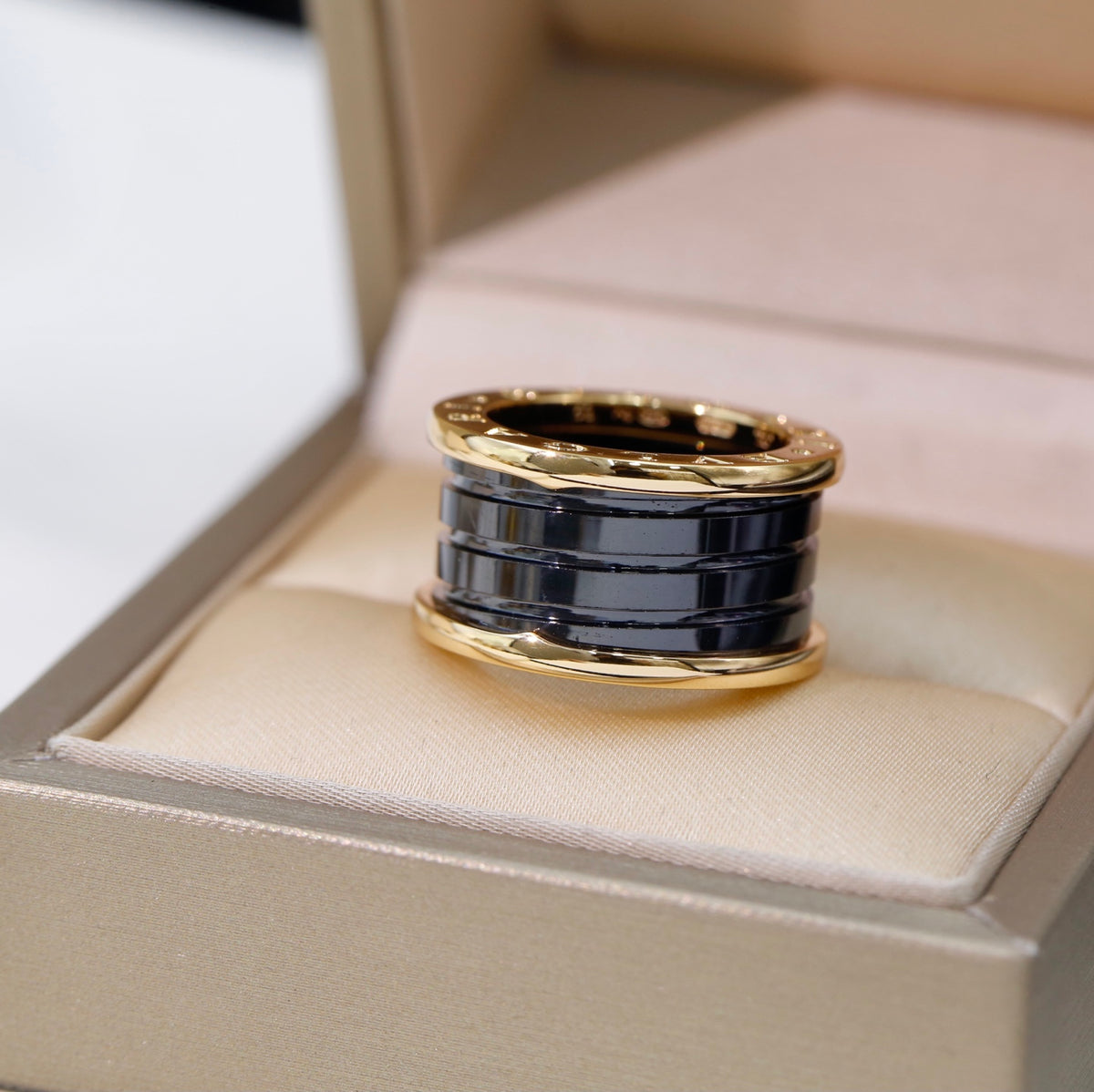 BVLGARI Gold-Plated Ceramic Ring