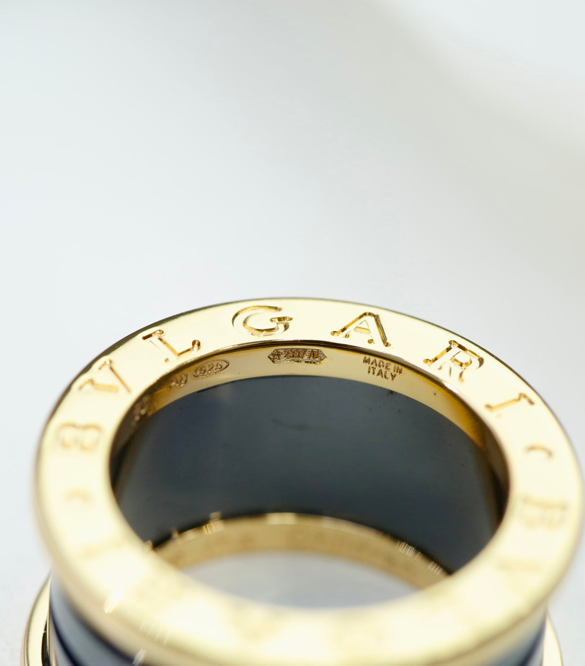 BVLGARI Gold-Plated Ceramic Ring
