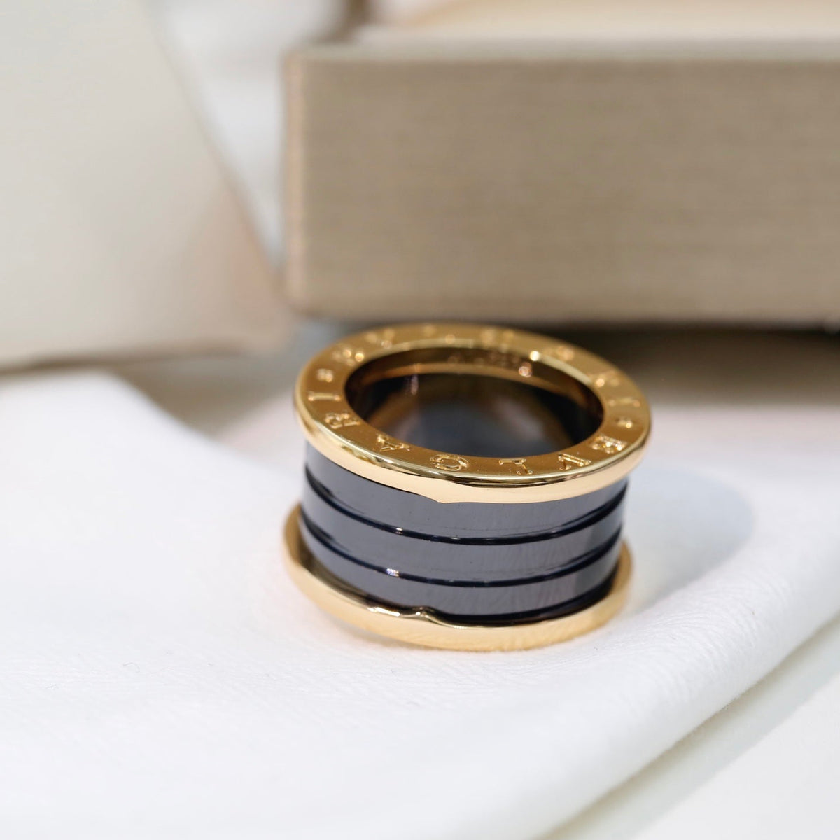 BVLGARI Gold-Plated Ceramic Ring