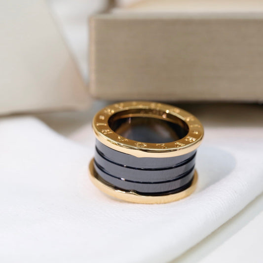 BVLGARI Gold-Plated Ceramic Ring