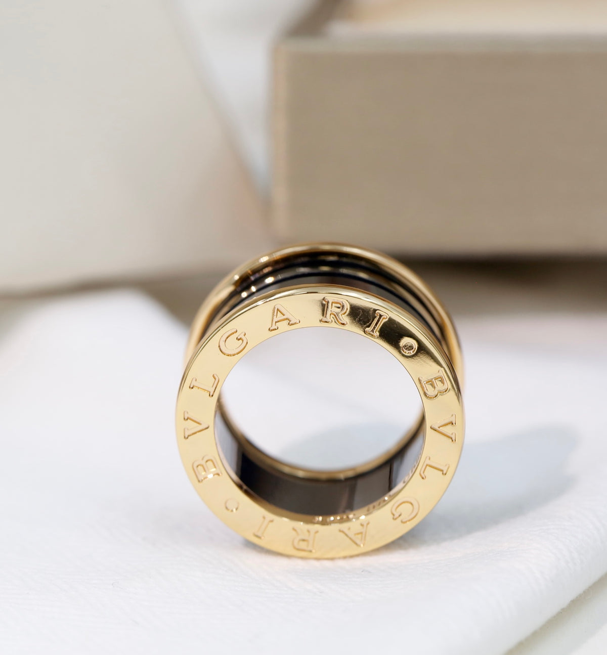 BVLGARI Gold-Plated Ceramic Ring
