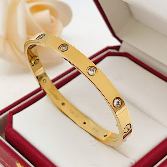 Cartier Wide Polished Bracelet with 10 Diamonds