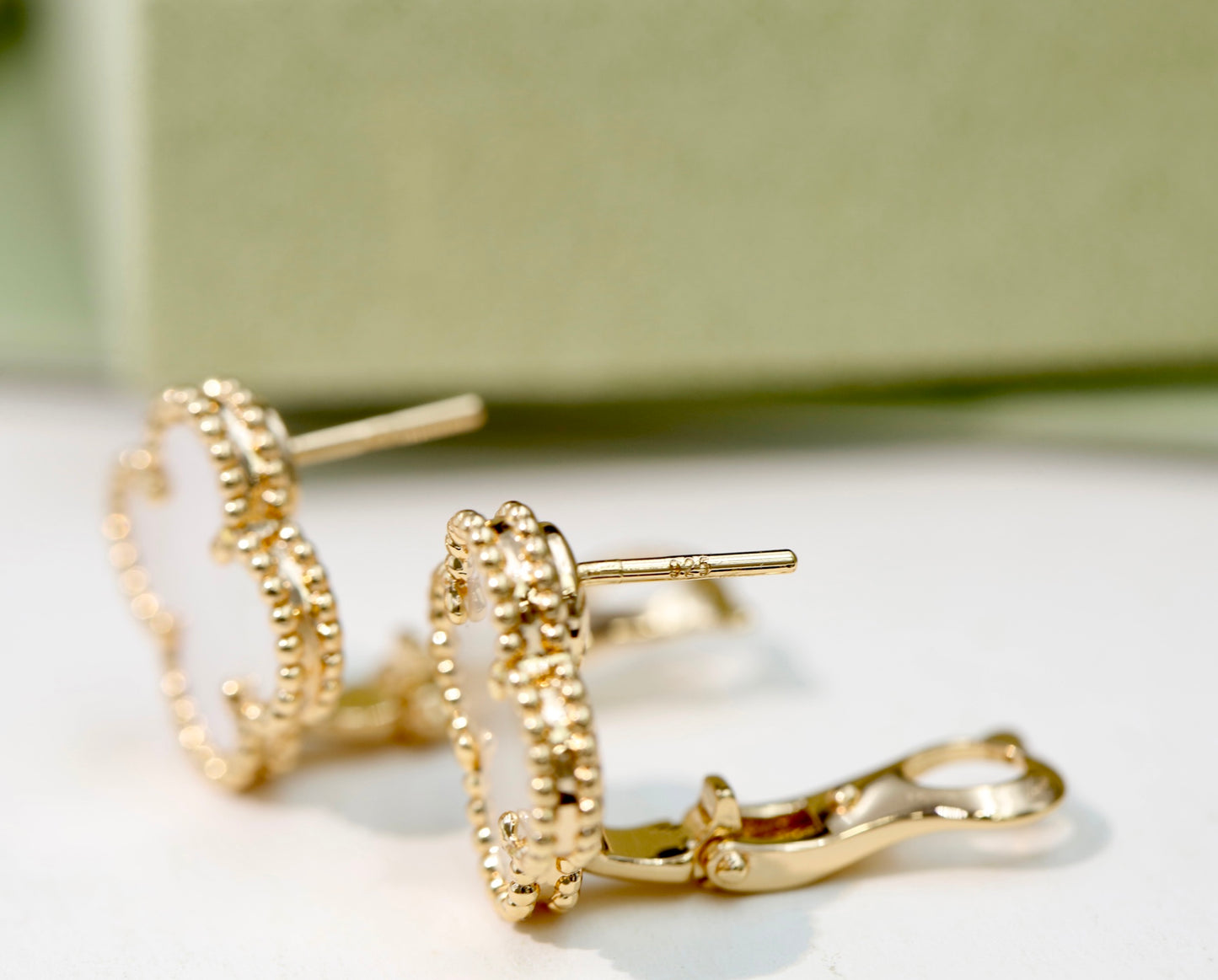 Van Cleef & Arpels-Style Clover Stud Earrings