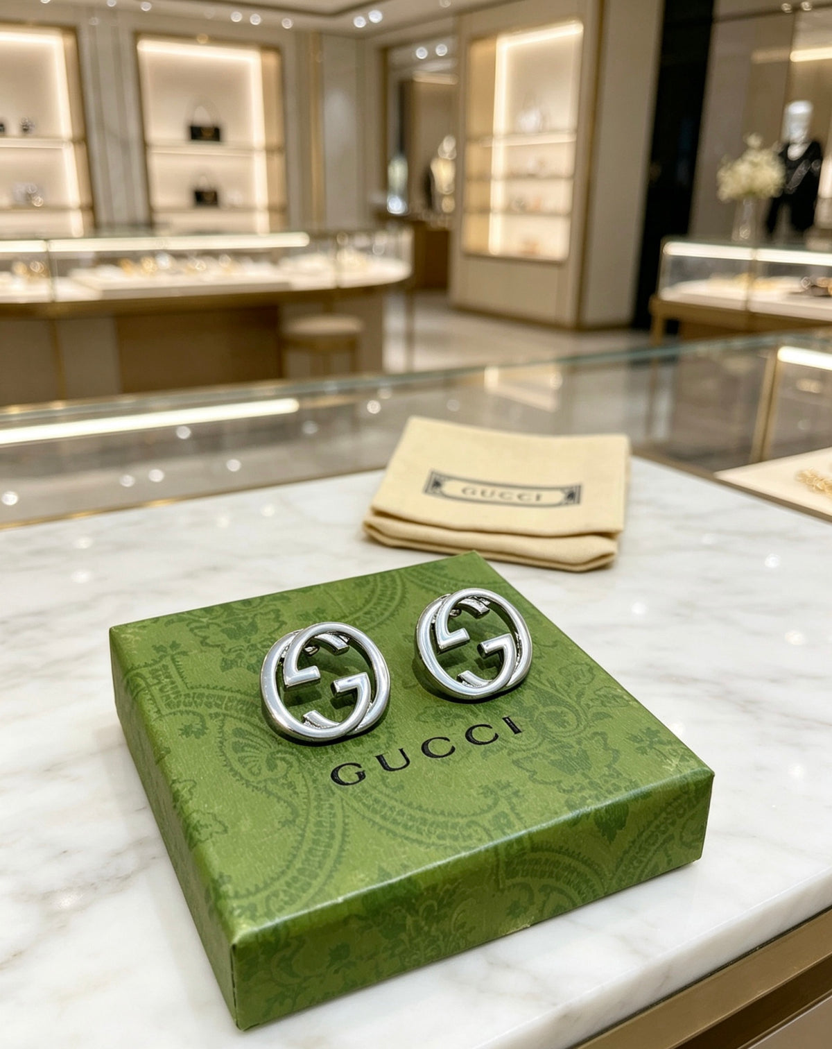 Gucci Vintage Double G Earrings
